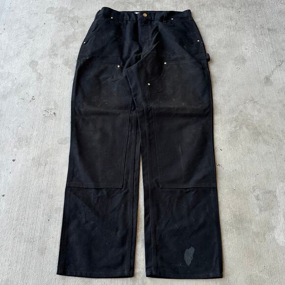 Vintage Y2K Carhartt black double knee work wear carpenter pants - Picture 1 of 8